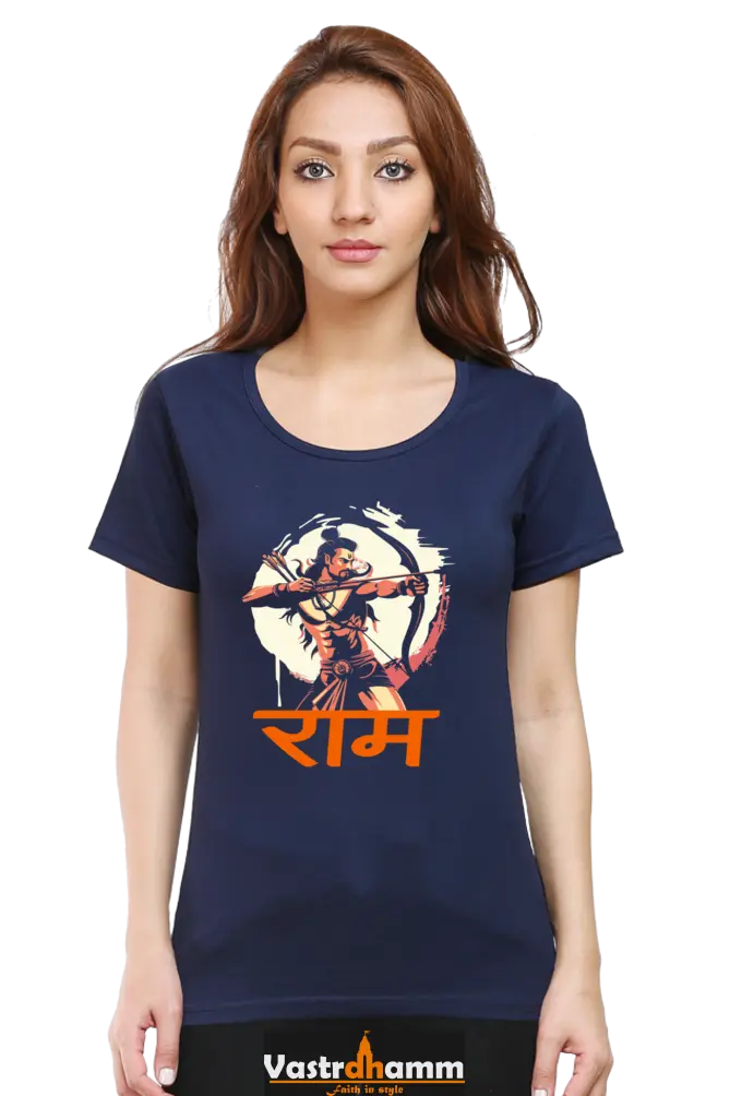 Ram Ji Divine Grace Round Neck Half Sleeve Classic T-Shirts for Women Vastrdhamm