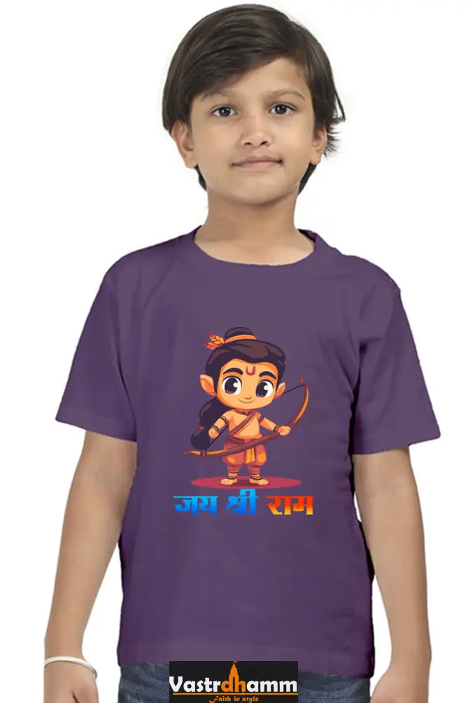Ram Ji Divine Protector Round Neck Half Sleeve Classic T-Shirts for Boy Vastrdhamm