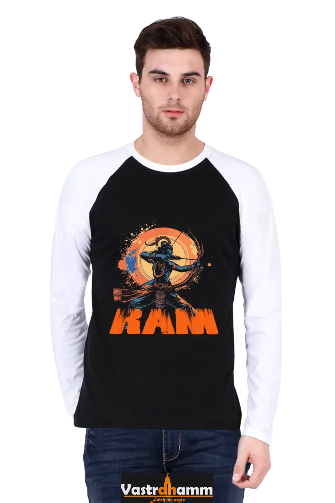 Ram Ji Maryada Purushottam Raglan Full Sleeve T-Shirts for Men Vastrdhamm
