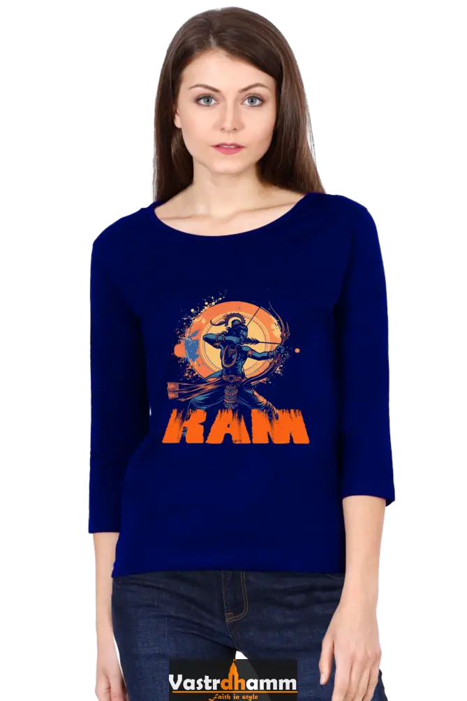Ram Ji Maryada Purushottam Round Neck Full Sleeve T-Shirts for Women Vastrdhamm