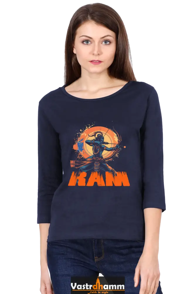 Ram Ji Maryada Purushottam Round Neck Full Sleeve T-Shirts for Women Vastrdhamm