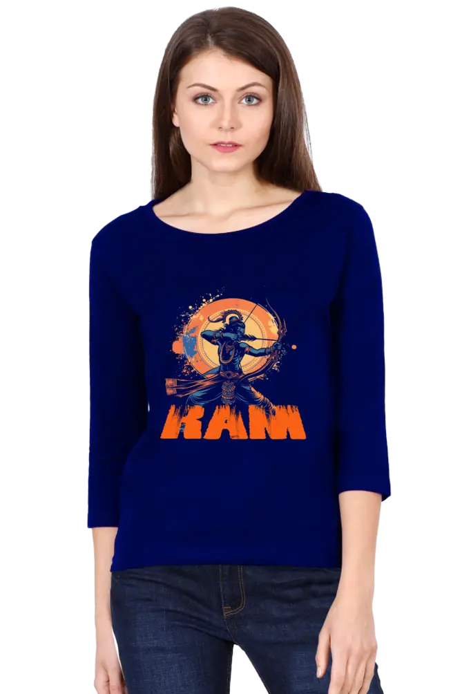 Ram Ji Maryada Purushottam Round Neck Full Sleeve T-Shirts for Women Vastrdhamm