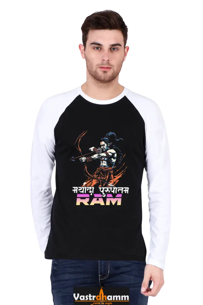 Ram Ji Ramayana Legacy Raglan Full Sleeve T-Shirts for Men Vastrdhamm