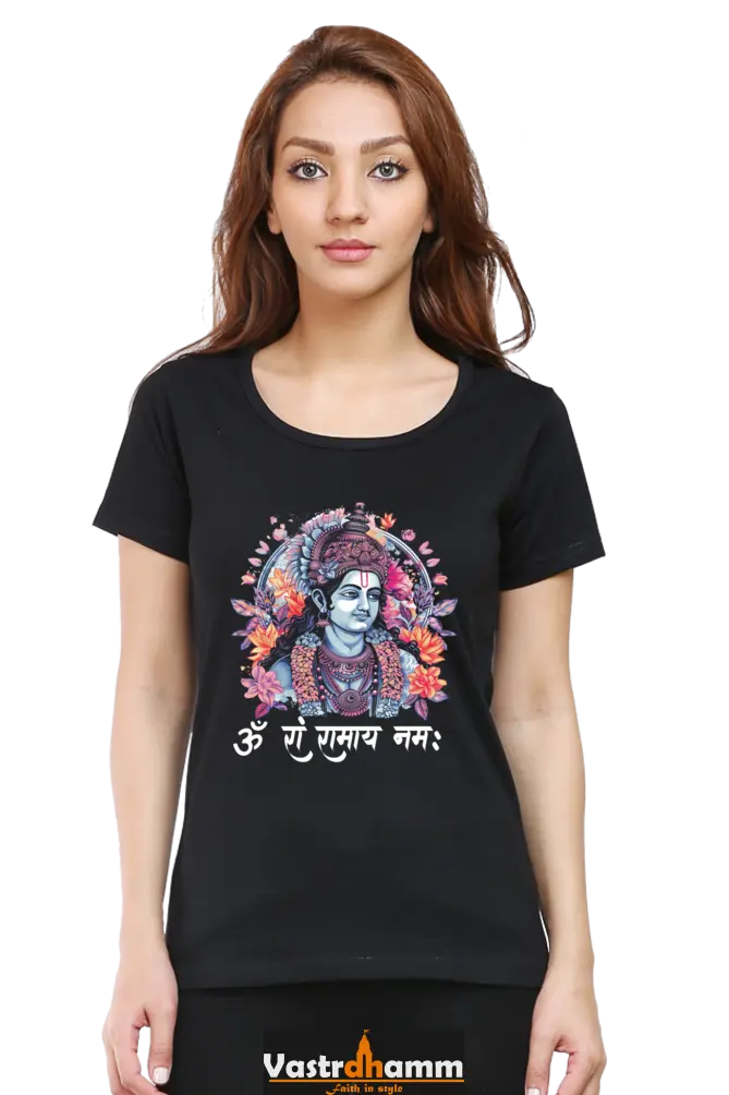 Ram Ji Righteous Path Round Neck Half Sleeve Classic T-Shirts for Women Vastrdhamm