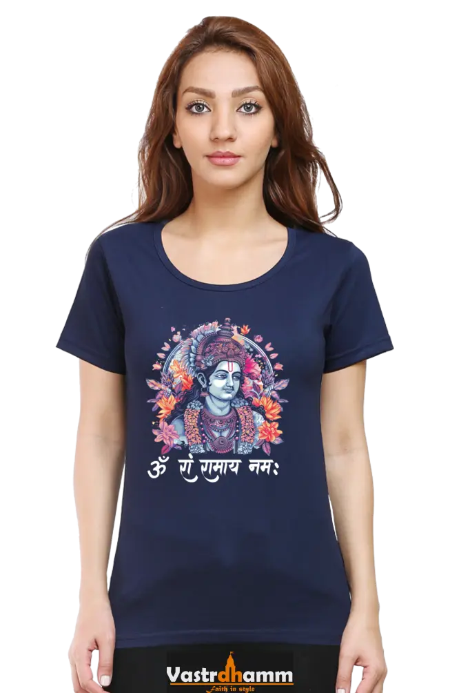 Ram Ji Righteous Path Round Neck Half Sleeve Classic T-Shirts for Women Vastrdhamm