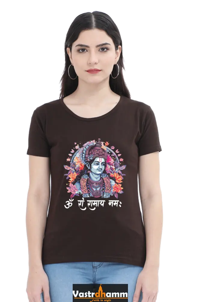 Ram Ji Righteous Path Round Neck Half Sleeve Classic T-Shirts for Women Vastrdhamm