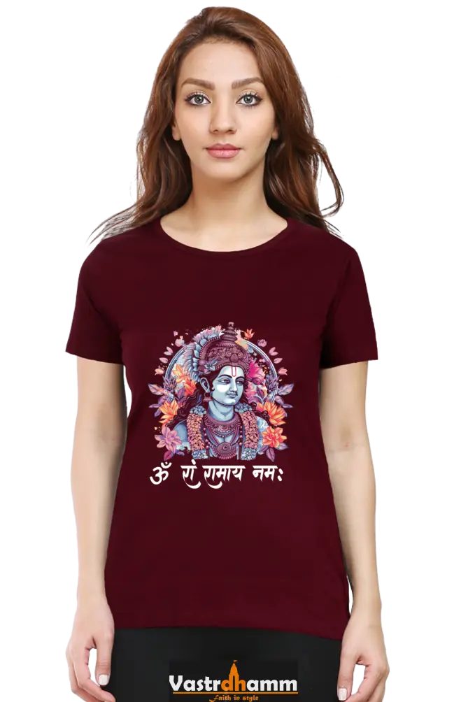 Ram Ji Righteous Path Round Neck Half Sleeve Classic T-Shirts for Women Vastrdhamm