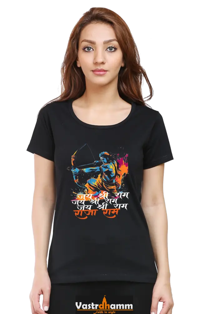 Ram Ji Sita Ram Round Neck Half Sleeve Classic T-Shirts for Women Vastrdhamm