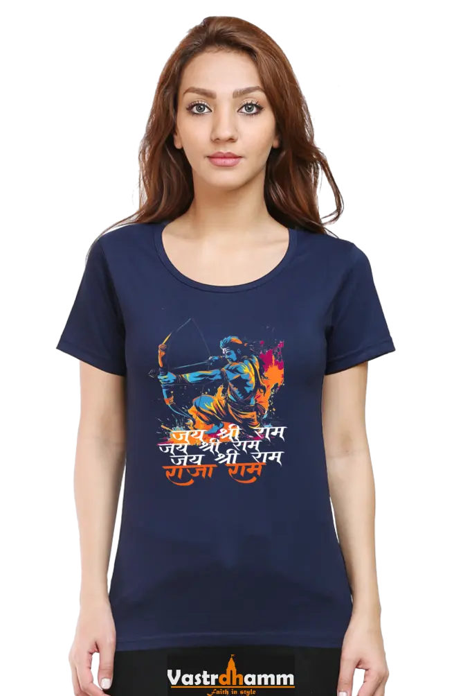 Ram Ji Sita Ram Round Neck Half Sleeve Classic T-Shirts for Women Vastrdhamm