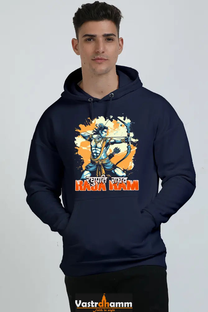 Ram Ji Warrior Spirit Oversized Hooded Sweatshirt T-Shirts for Men Vastrdhamm