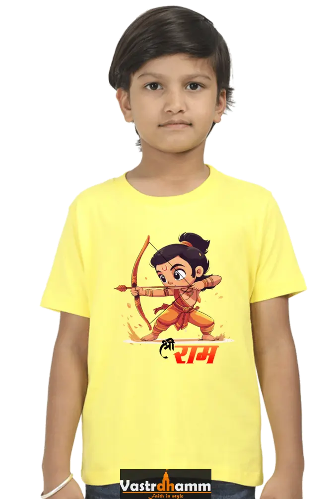 Ram Ji Warrior Spirit Round Neck Half Sleeve Classic T-Shirts for Boy Vastrdhamm