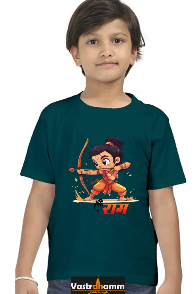 Ram Ji Warrior Spirit Round Neck Half Sleeve Classic T-Shirts for Boy Vastrdhamm