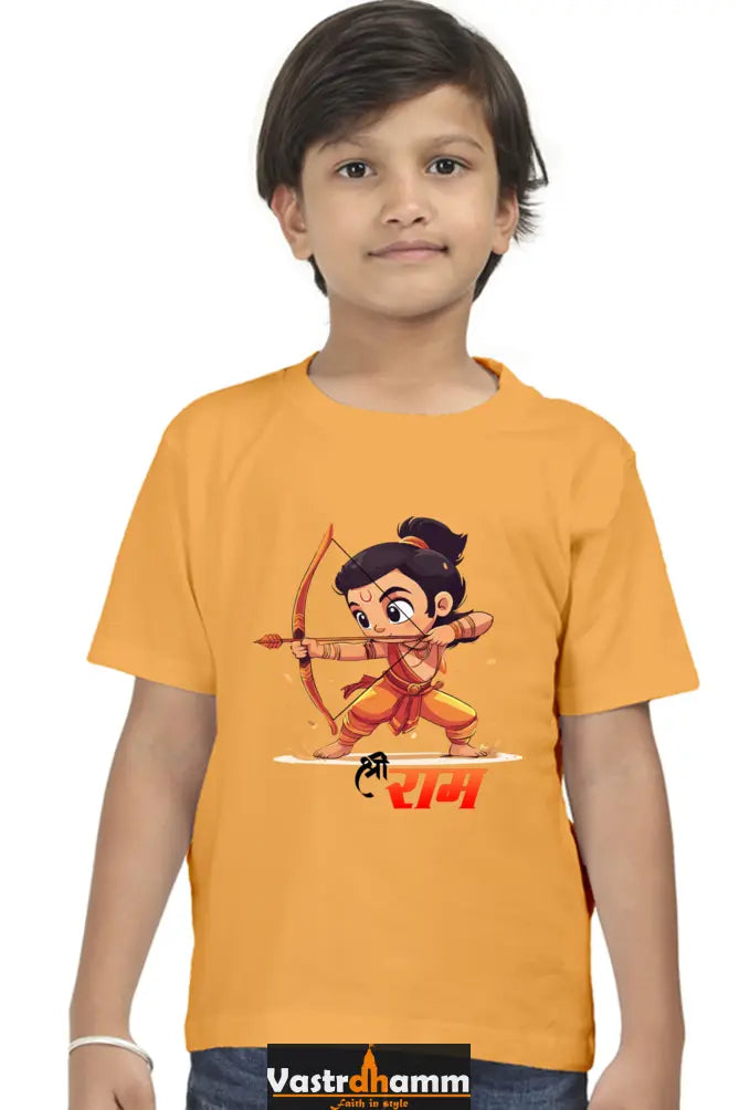 Ram Ji Warrior Spirit Round Neck Half Sleeve Classic T-Shirts for Boy Vastrdhamm