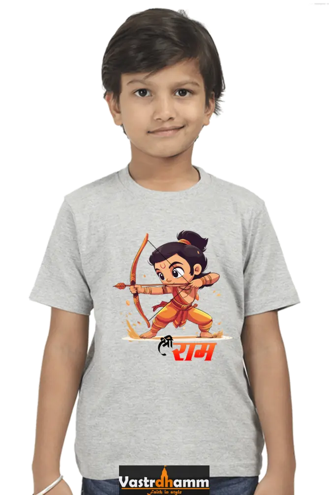 Ram Ji Warrior Spirit Round Neck Half Sleeve Classic T-Shirts for Boy Vastrdhamm