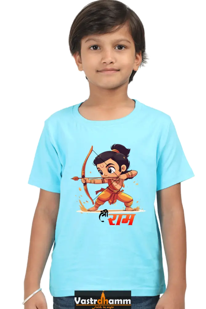 Ram Ji Warrior Spirit Round Neck Half Sleeve Classic T-Shirts for Boy Vastrdhamm