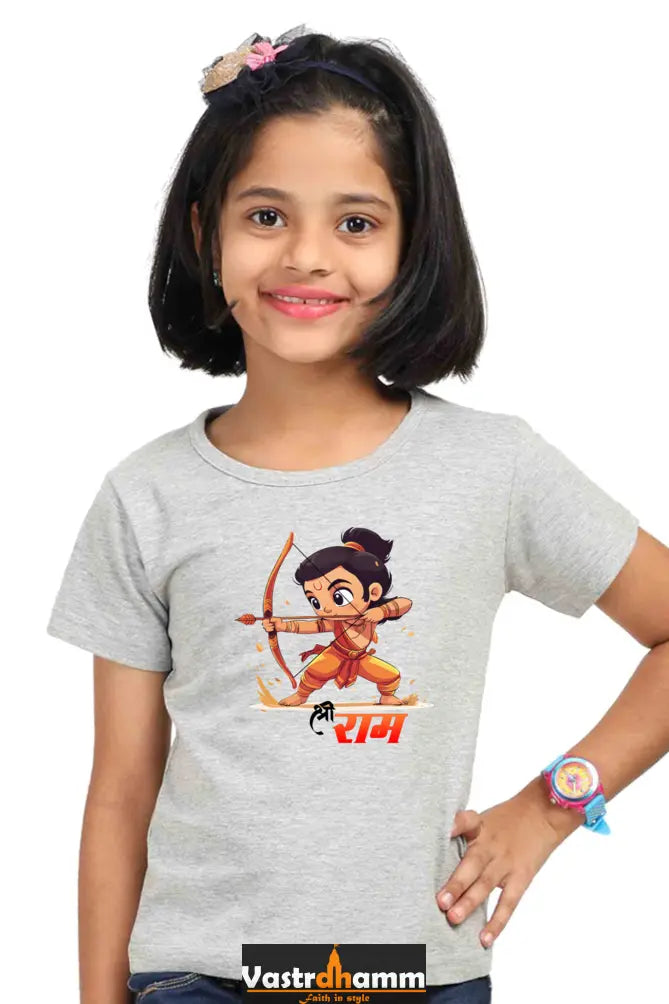 Ram Ji Warrior Spirit Round Neck Half Sleeve Classic T-Shirts for Girl Vastrdhamm