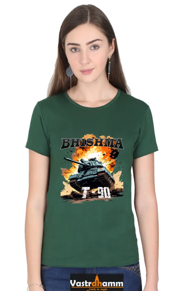 Republic Day Pride Round Neck Half Sleeve Classic T-Shirts for Womens Vastrdhamm