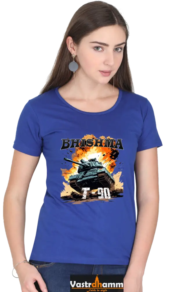 Republic Day Pride Round Neck Half Sleeve Classic T-Shirts for Womens Vastrdhamm