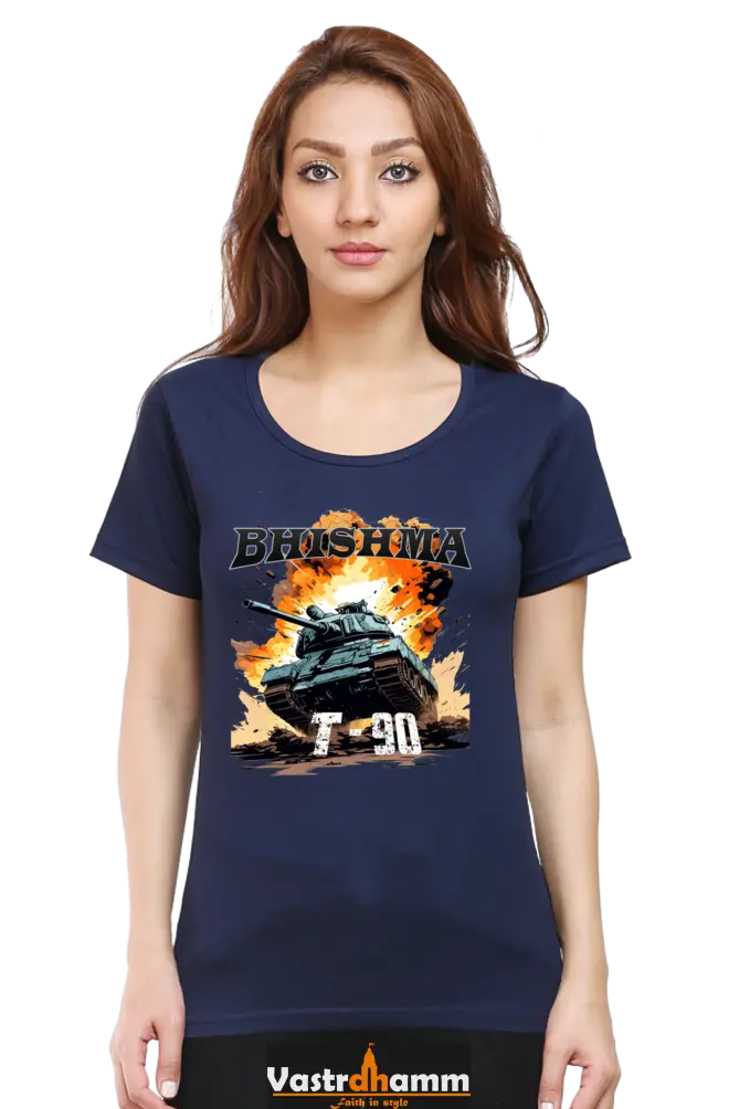 Republic Day Pride Round Neck Half Sleeve Classic T-Shirts for Womens Vastrdhamm