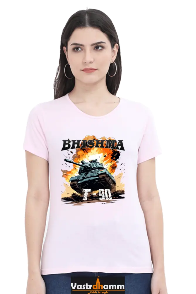 Republic Day Pride Round Neck Half Sleeve Classic T-Shirts for Womens Vastrdhamm