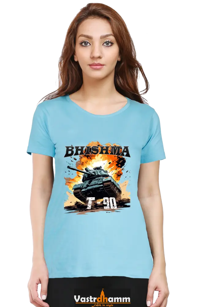 Republic Day Pride Round Neck Half Sleeve Classic T-Shirts for Womens Vastrdhamm