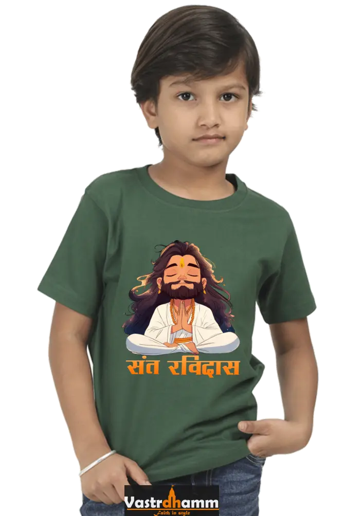 Sant Ravidas Wisdom Round Neck Half Sleeve Classic T-Shirts for Boy Vastrdhamm