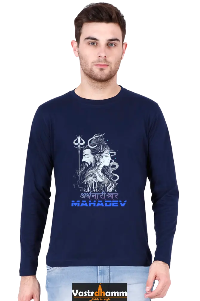 Shiv Ji Blessings Round Neck Full Sleeve T-Shirts for Men Vastrdhamm