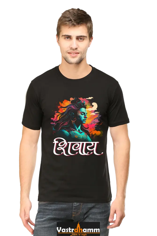 Shiv Ji Blessings Round Neck Half Sleeve Classic T-Shirts for Men Vastrdhamm