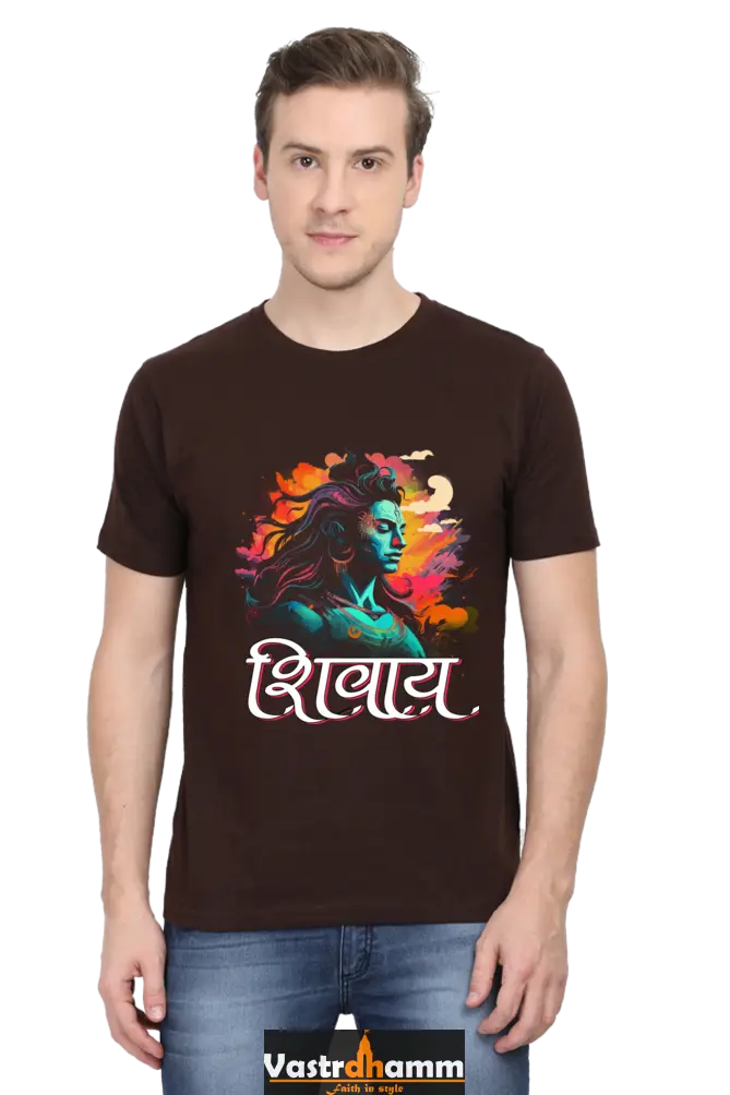 Shiv Ji Blessings Round Neck Half Sleeve Classic T-Shirts for Men Vastrdhamm