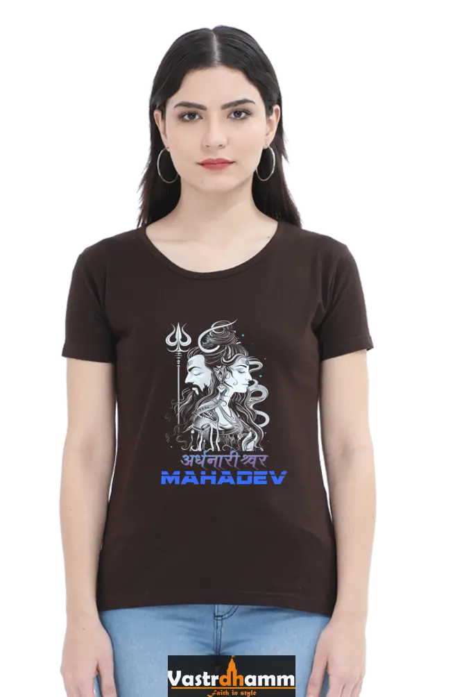 Shiv Ji Blessings Round Neck Half Sleeve Classic T-Shirts for Women Vastrdhamm