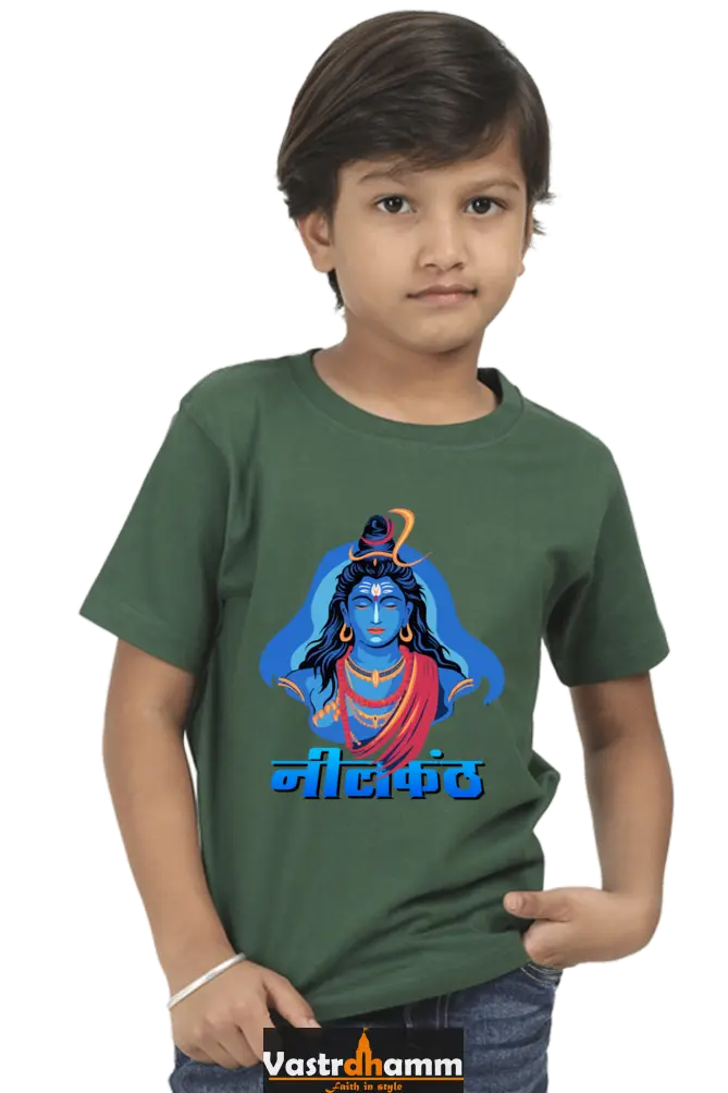 Shiv Ji Devotion Round Neck Half Sleeve Classic T-Shirts for Boy Vastrdhamm