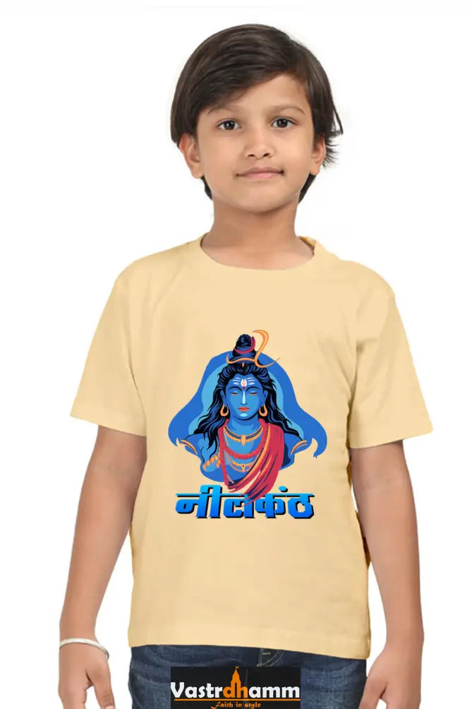 Shiv Ji Devotion Round Neck Half Sleeve Classic T-Shirts for Boy Vastrdhamm
