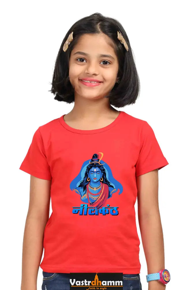Shiv Ji Devotion Round Neck Half Sleeve Classic T-Shirts for Girl Vastrdhamm