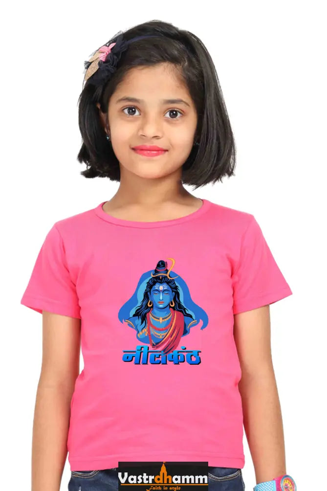 Shiv Ji Devotion Round Neck Half Sleeve Classic T-Shirts for Girl Vastrdhamm