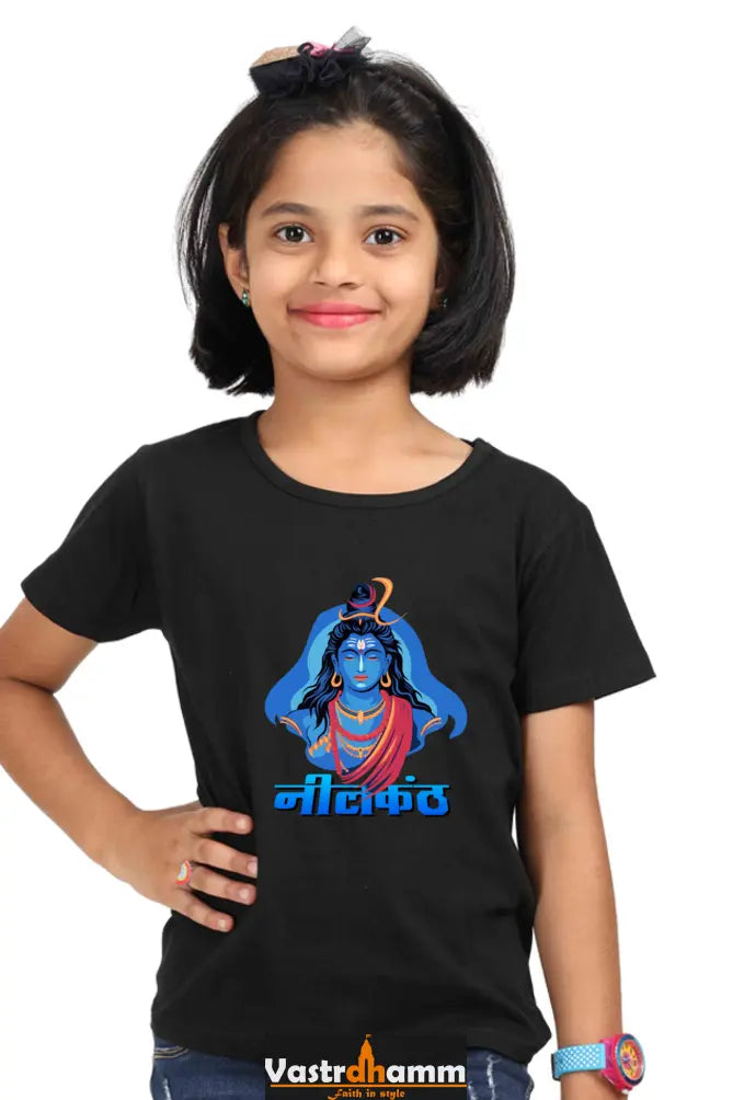 Shiv Ji Devotion Round Neck Half Sleeve Classic T-Shirts for Girl Vastrdhamm