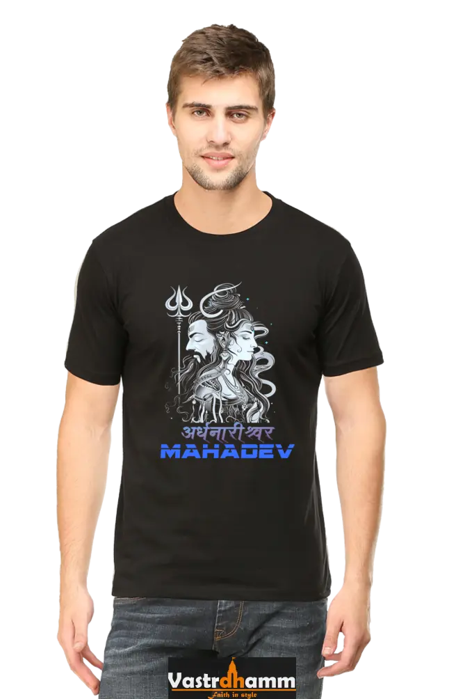 Shiv Ji Devotion Round Neck Half Sleeve Classic T-Shirts for Men Vastrdhamm
