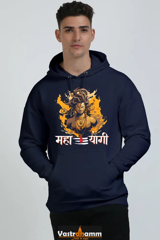 Shiv Ji Divine Power Oversized Hooded Sweatshirt T-Shirts for Men Vastrdhamm