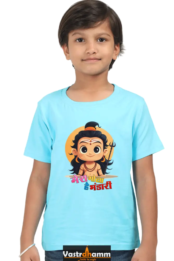 Shiv Ji Divine Power Round Neck Half Sleeve Classic T-Shirts for Boy Vastrdhamm