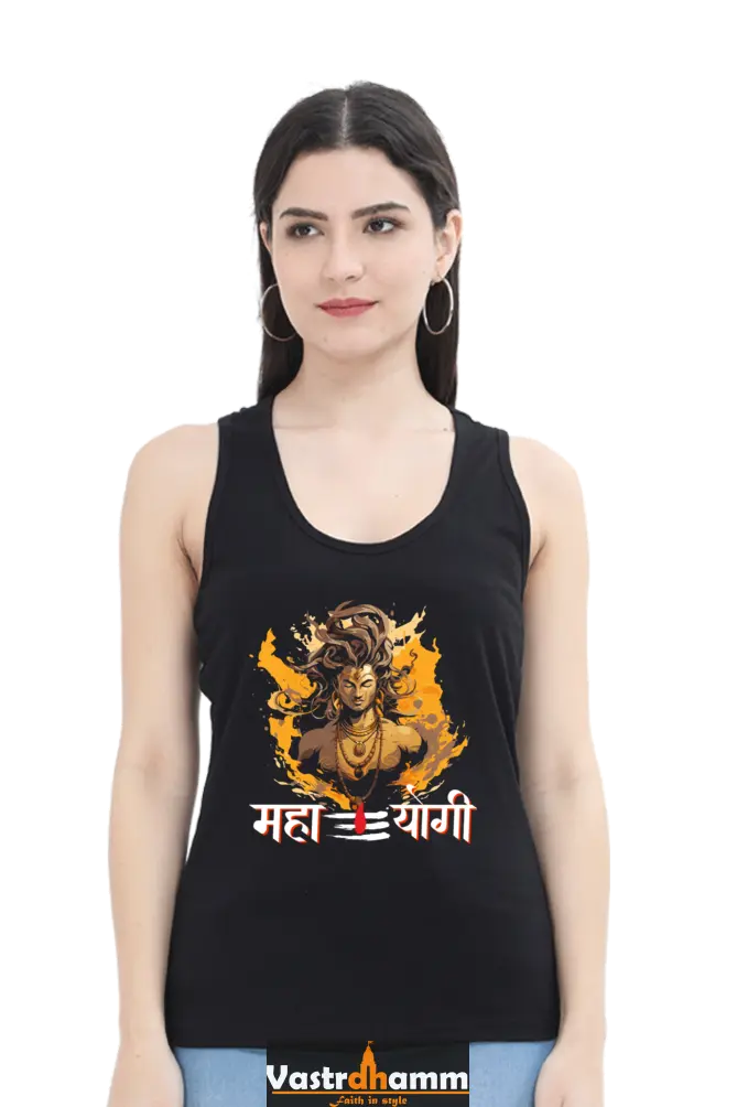 Shiv Ji Divine Power Tank Top T-Shirts for Women Vastrdhamm