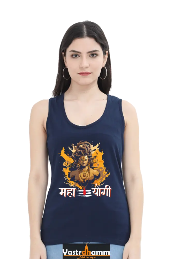 Shiv Ji Divine Power Tank Top T-Shirts for Women Vastrdhamm