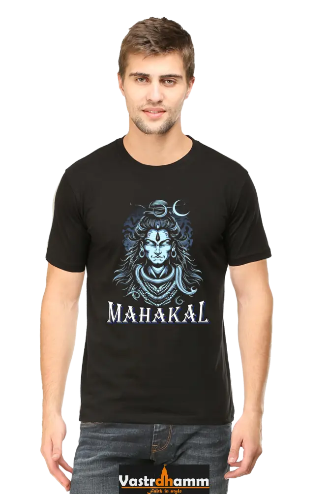 Shiv Ji Eternal Round Neck Half Sleeve Classic T-Shirts for Men Vastrdhamm