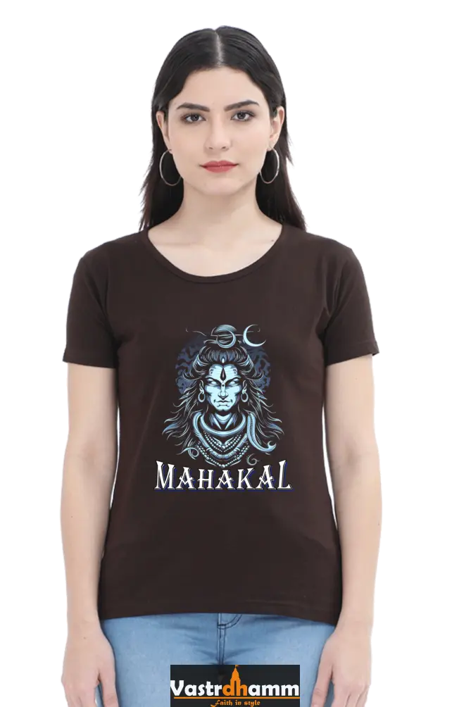 Shiv Ji Eternal Round Neck Half Sleeve Classic T-Shirts for Women Vastrdhamm