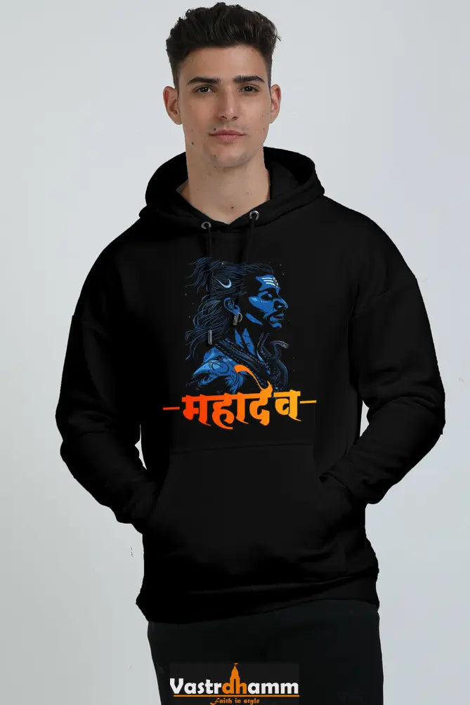 Shiv Ji Kailash Oversized Hooded Sweatshirt T-Shirts for Men Vastrdhamm