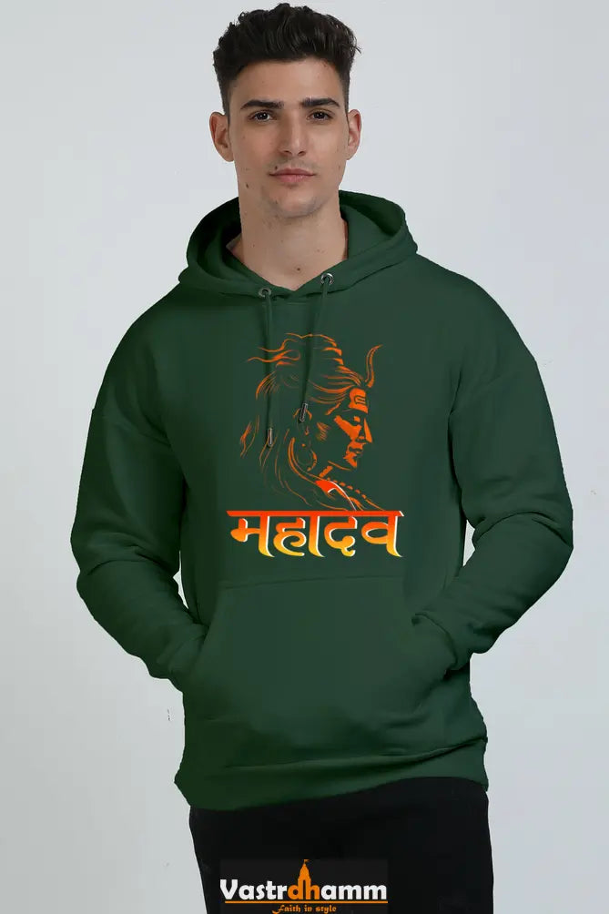 Shiv Ji Mahadev Oversized Hooded Sweatshirt T-Shirts for Men Vastrdhamm