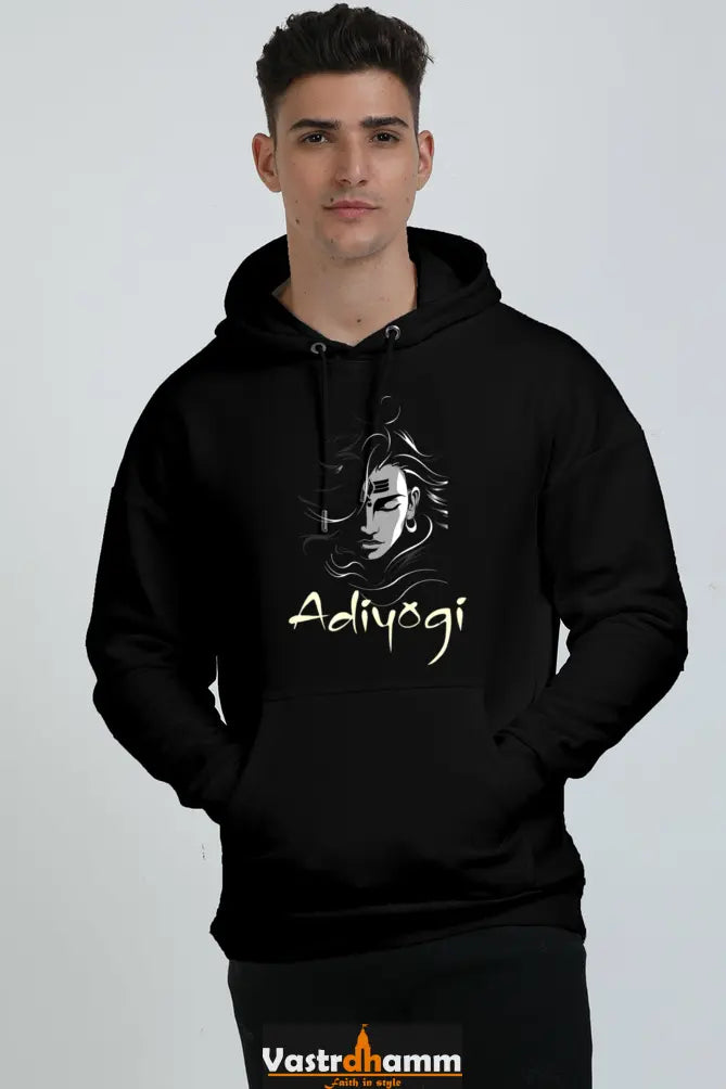 Shiv Ji Nataraja Oversized Hooded Sweatshirt T-Shirts for Men Vastrdhamm