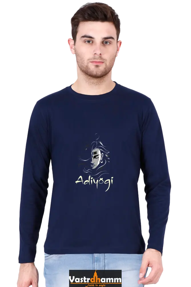 Shiv Ji Nataraja Round Neck Full Sleeve T-Shirts for Men Vastrdhamm
