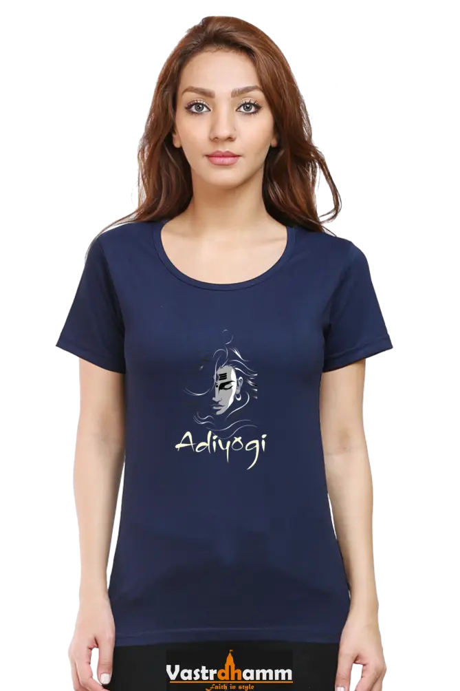 Shiv Ji Nataraja Round Neck Half Sleeve Classic T-Shirts for Women Vastrdhamm