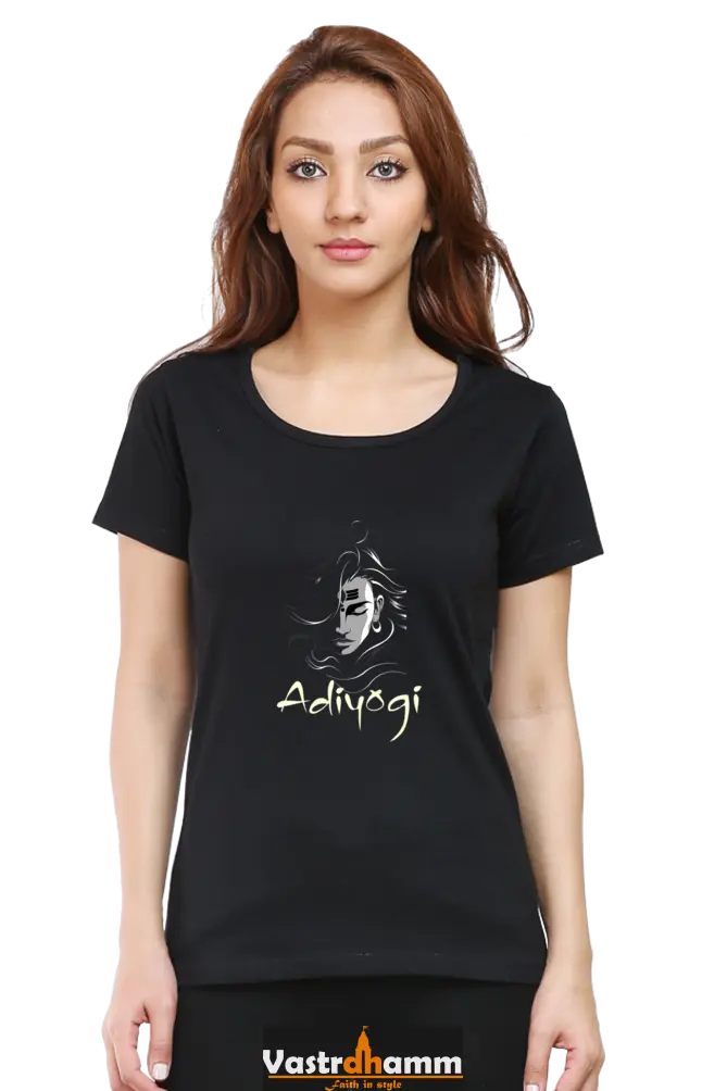Shiv Ji Nataraja Round Neck Half Sleeve Classic T-Shirts for Women Vastrdhamm