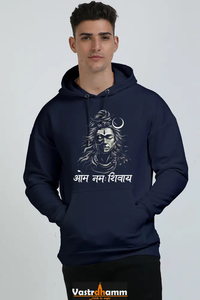 Shiv Ji Om Namah Shivaya Oversized Hooded Sweatshirt T-Shirts for Men Vastrdhamm