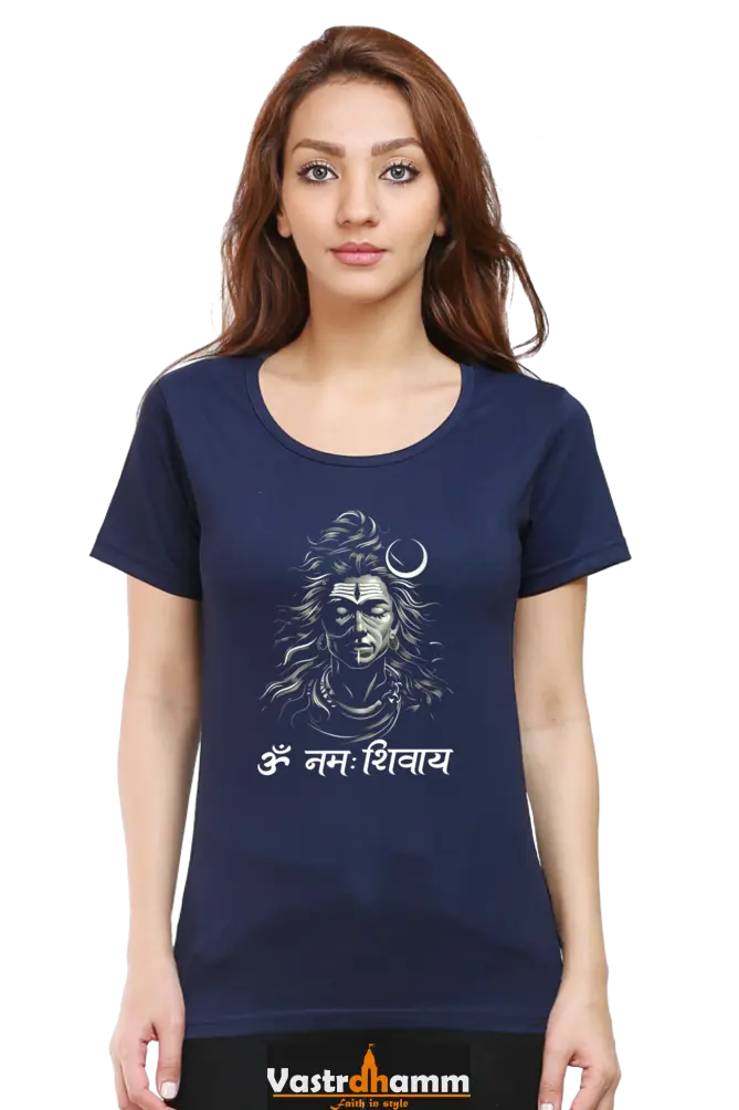 Shiv Ji Om Namah Shivaya Round Neck Half Sleeve Classic T-Shirts for Women Vastrdhamm